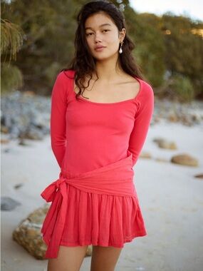 Free People Lexi Drop-Waist Mini Dress -M NWT